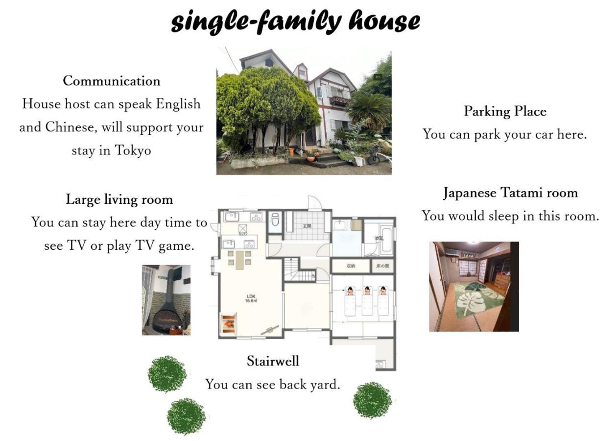 Tatami Room & Living Room Equipped With Multinational Tv And Fire, Bbq Corner In Tokyo Downtown House Экстерьер фото